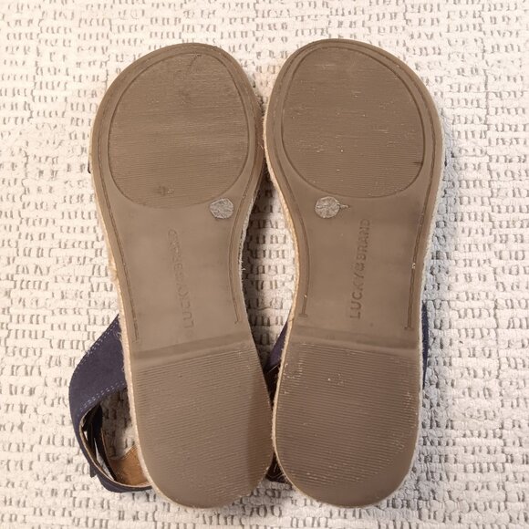 Lucky Brand 'Garston' women's blue suede espadrille ankle strap sandals sz 7 M - Picture 9 of 12